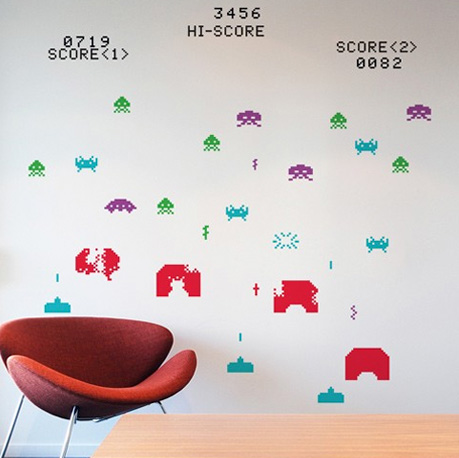Space Invaders ~ RE-STIK. Wall decals