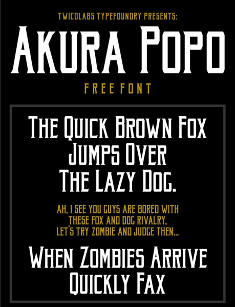 free fonts 2014 Akura Popo